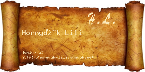 Hornyák Lili névjegykártya